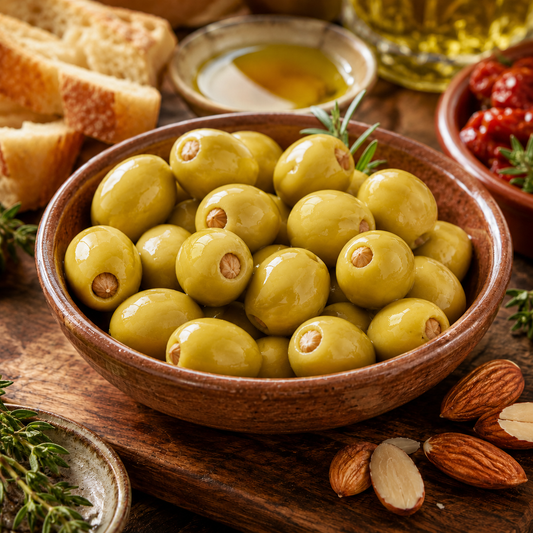 El Faro grüne Oliven mit Mandelfüllung, 350g