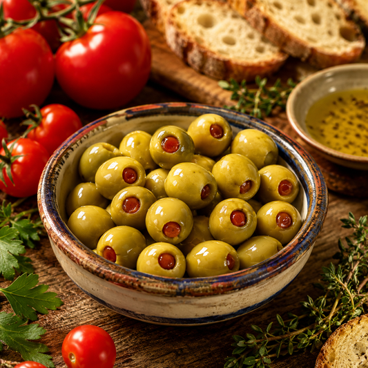 El Faro grüne Oliven mit Tomatenfüllung, 350 g
