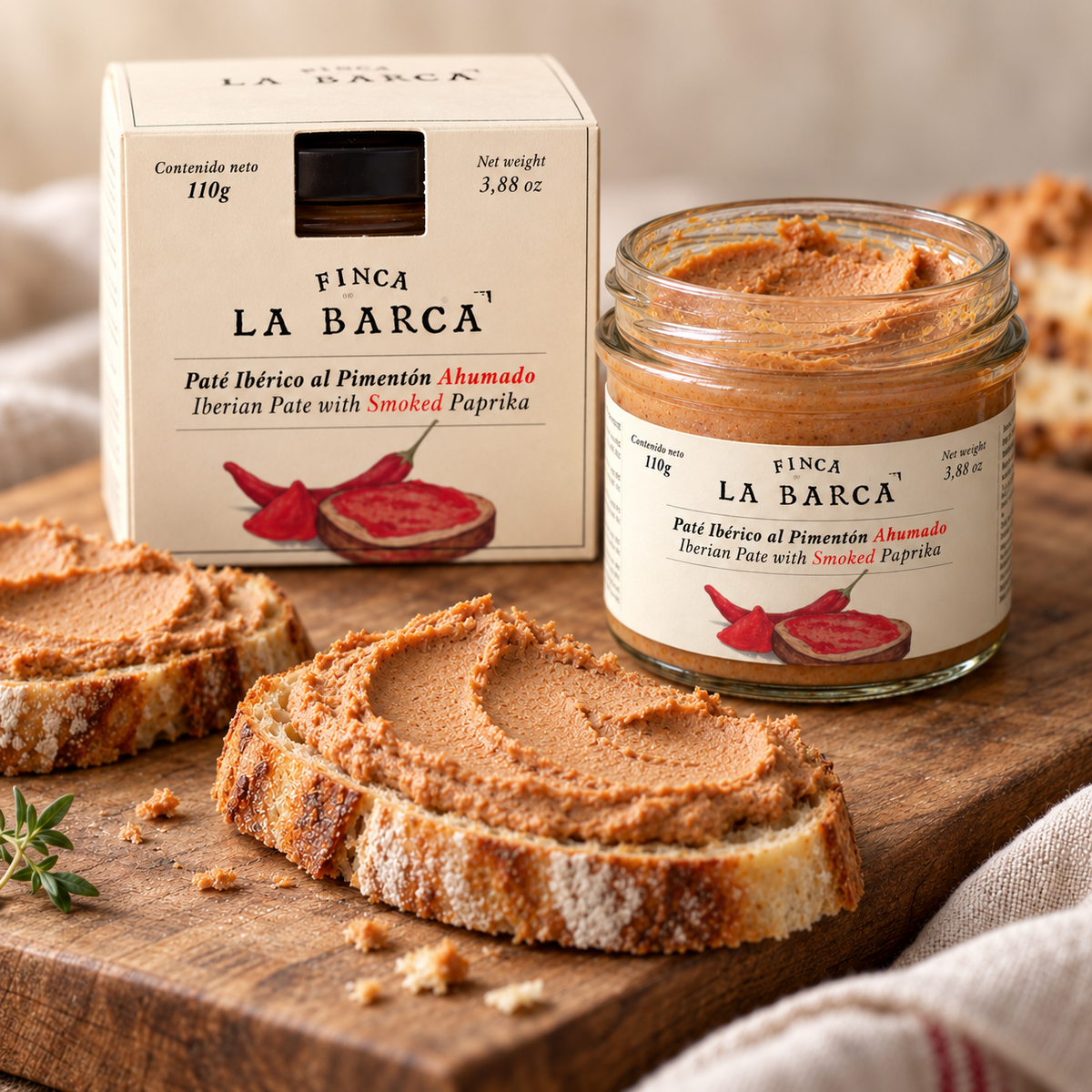 Finca La Barca Ibérico Pastete mit geräucherter Paprika 110 g aus Spanien