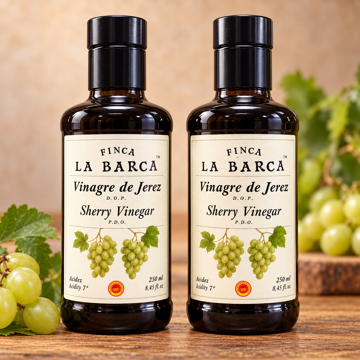 Zwei Flaschen Finca La Barca Vinagre de Jerez D.O.P. Sherryessig 250 ml