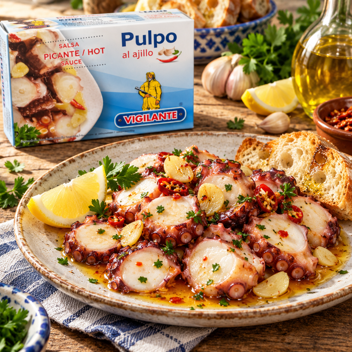 VIGILANTE Pulpo / Octopus in spicy garlic sauce - 115g