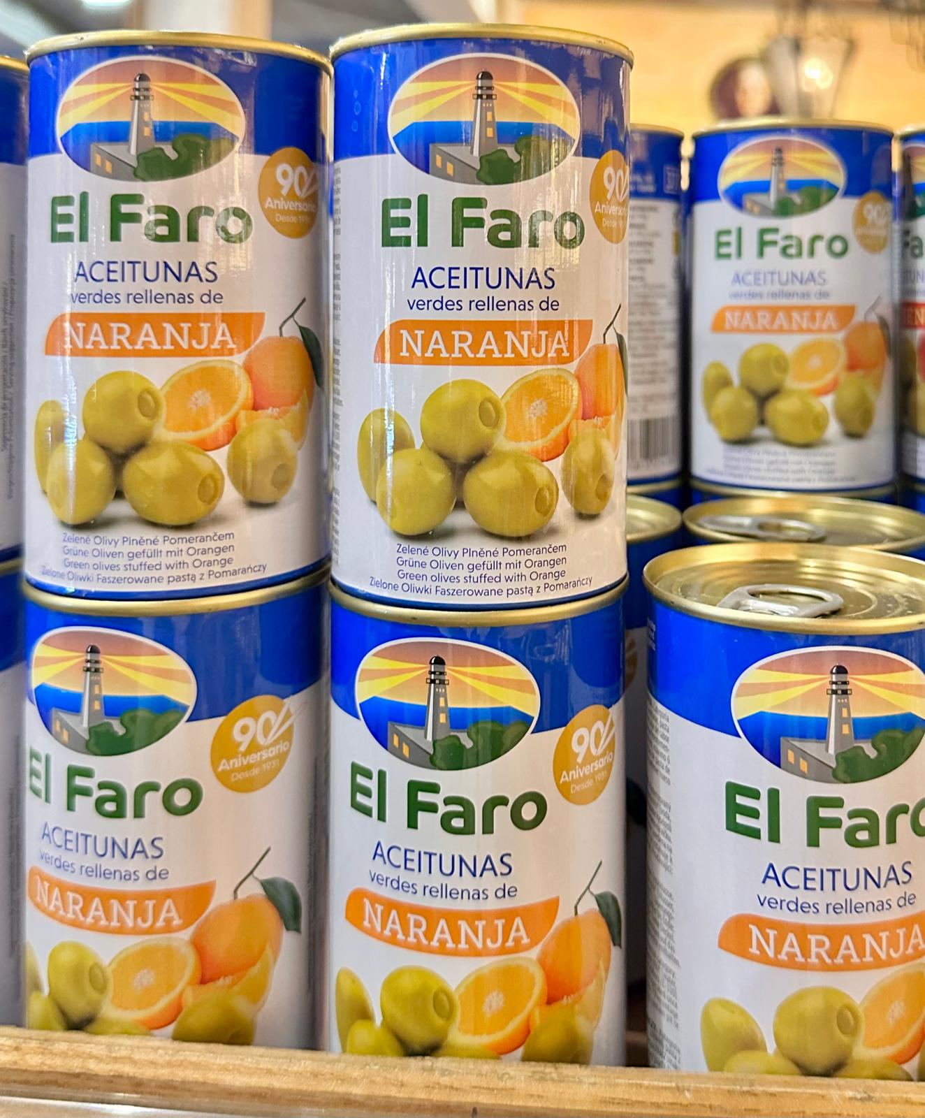 Aceitunas El Faro rellenas de naranja 350g