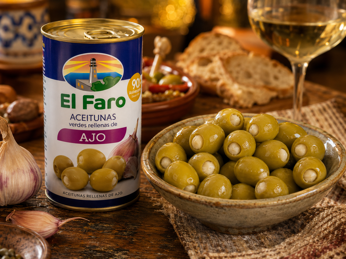 El Faro-Oliven gefüllt mit Knoblauch 350g