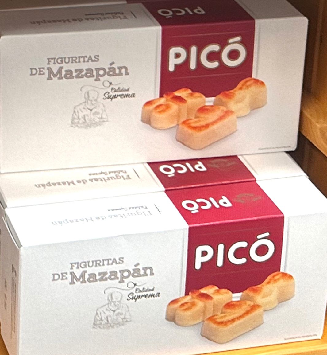 Picó Figuritas de Mazapán Calidad Suprema 150 g – spanische Marzipanfiguren mit goldbrauner Oberfläche in weiß-roter Originalverpackung