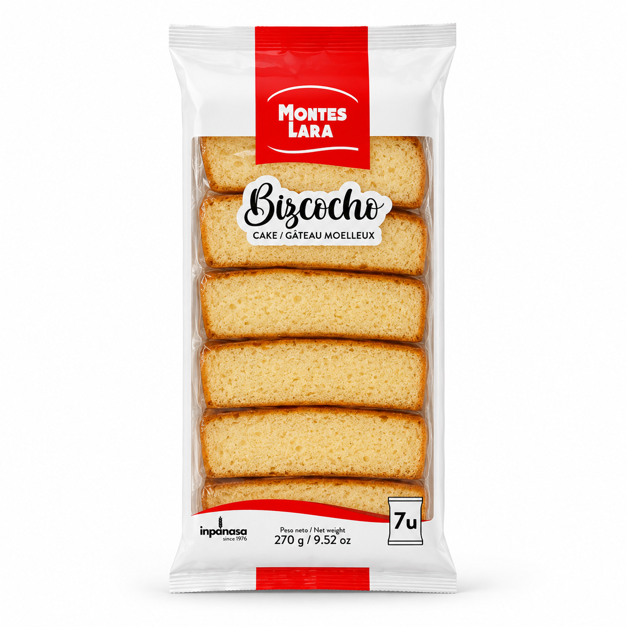 Montes Lara Bizcocho – weicher Rührkuchen, 7 Stück, 210 g
