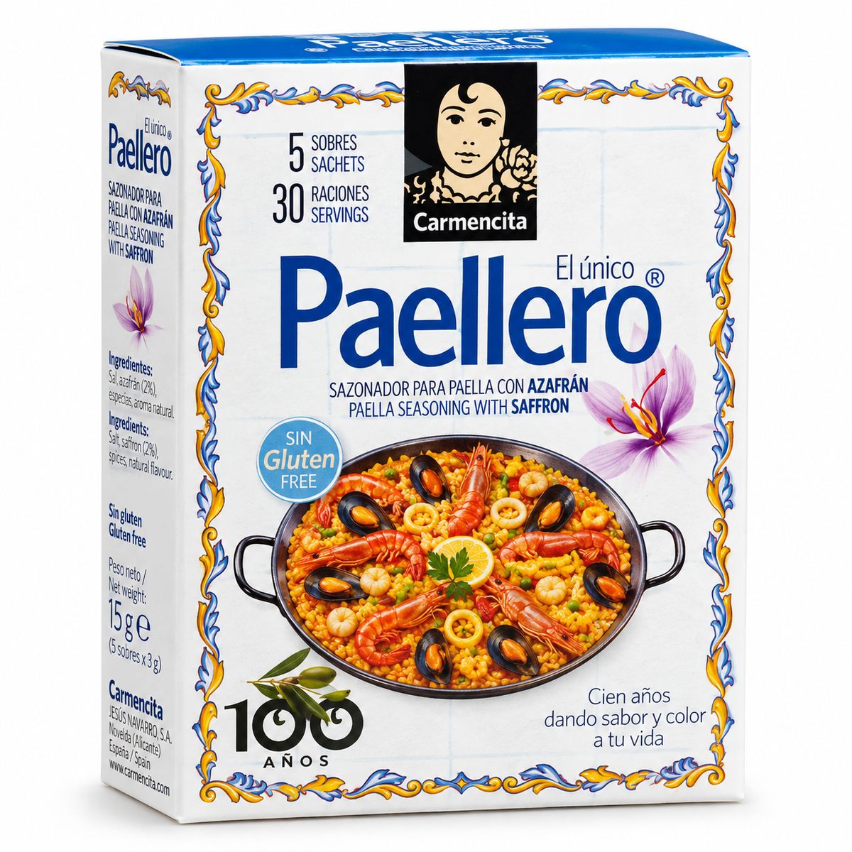 Carmencita Paellero - Gewürzmischung SAFRAN, 5 Beutel à 4g