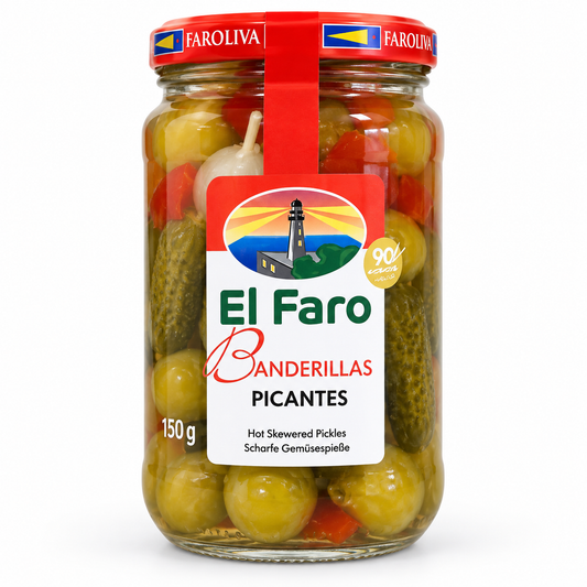 El Faro Banderillas Picantes – brochetas de verduras picantes, 150 g