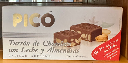 Picó Turrón de Chocolate con Leche y Almendras, 200g