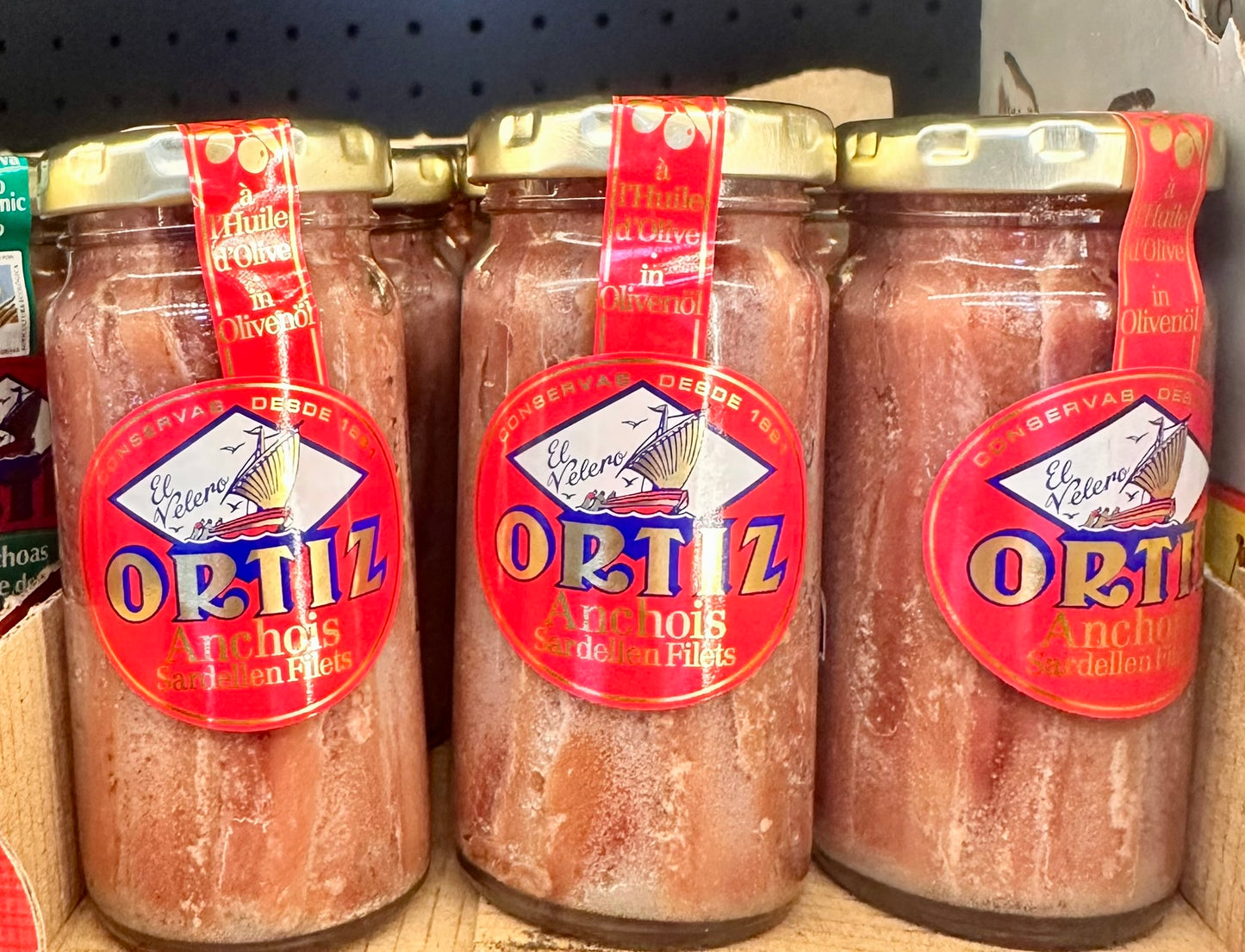 Ortiz Anchovis in Olivenöl – Sardellenfilets im Glas, 95g