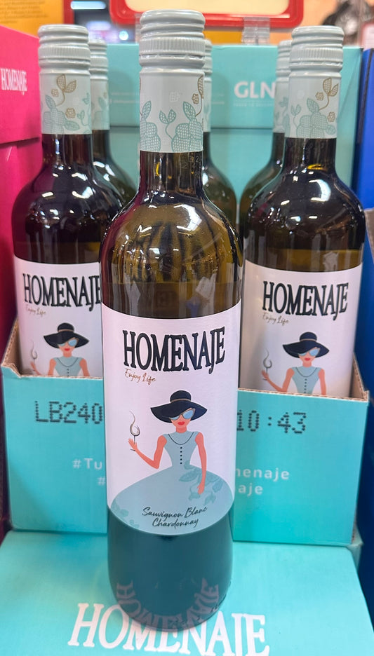 Homenaje white wine Chadonnay, 0.75l