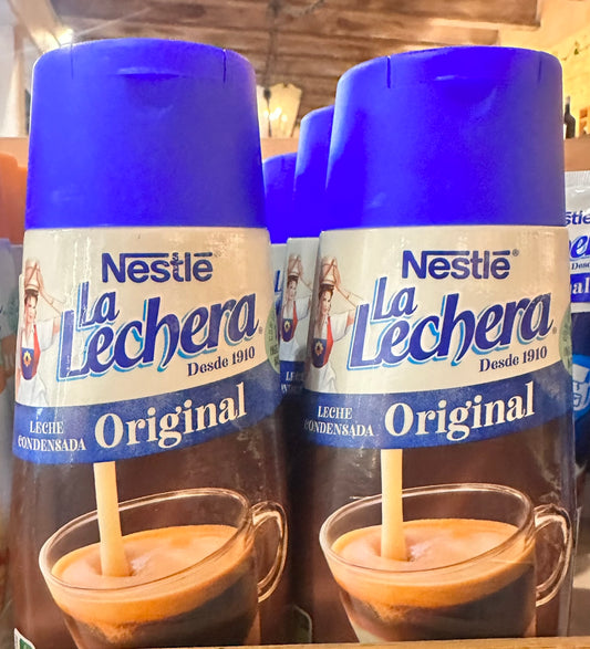 Nestlé La Lechera Leche Condensada (Gezuckerte Kondensmilch) in der Topping-Flasche (450 g)
