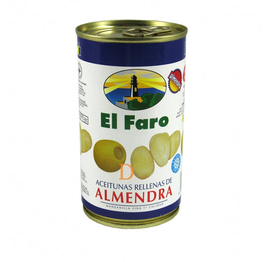 El Faro - Aceitunas rellenas de almendras, 350g