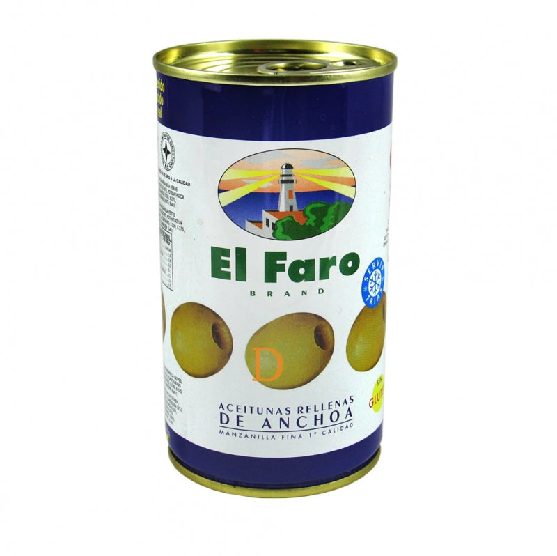 El Faro - Aceitunas rellenas de anchoa, 350g
