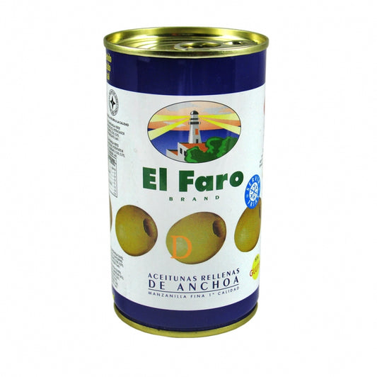El Faro - Aceitunas rellenas de anchoa, 350g