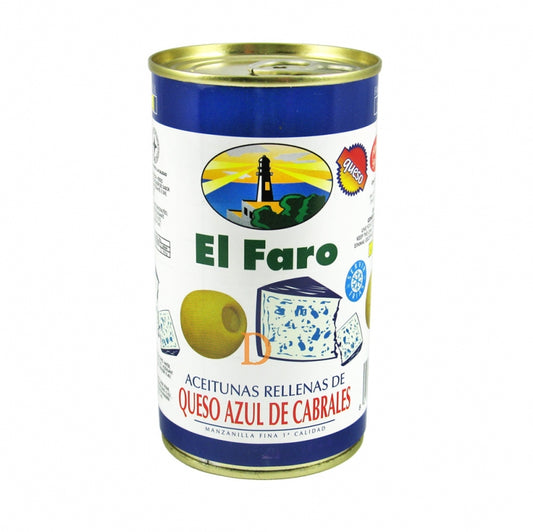 Aceitunas El Faro rellenas de queso azul, 350g