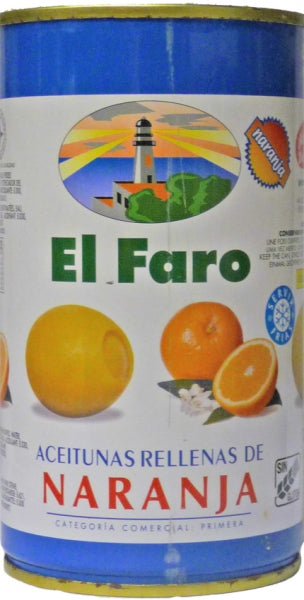 Aceitunas El Faro rellenas de naranja 350g