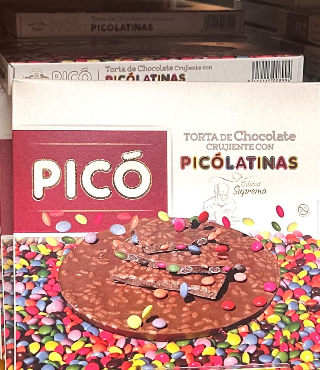 Picó Picolatinas 150 g – runde spanische Knusperschokolade aus Milchschokolade mit bunten Schokolinsen in Originalverpackung